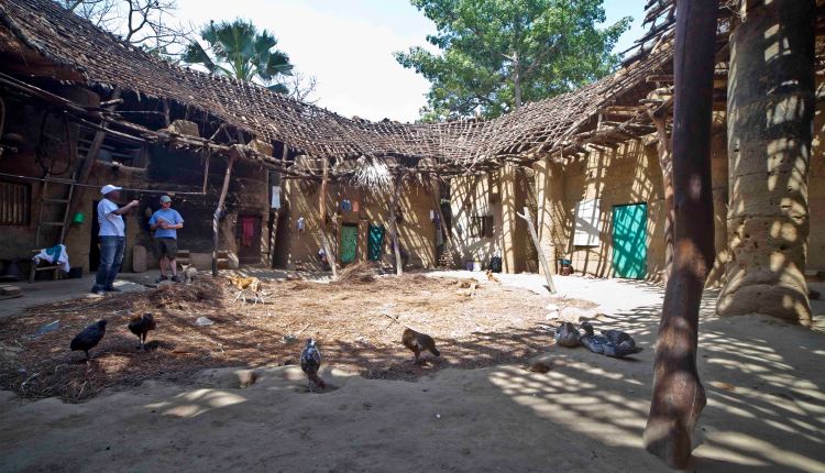 Interior de la Casa Impluvium en reconstrucción.